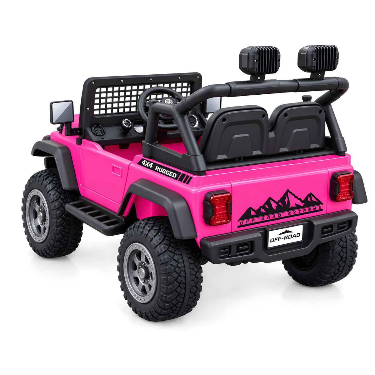 Jeep Truck NEL-618 12V Electric Kids Ride On Car Leather Seat Rubber Wheel Pink