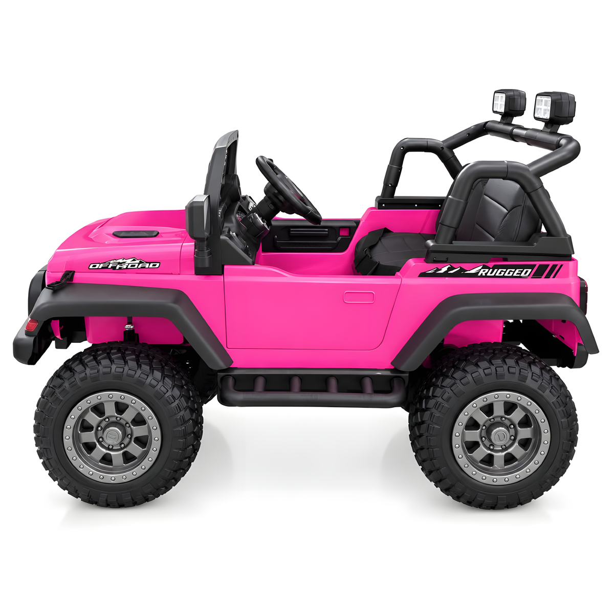 Jeep Truck NEL-618 12V Electric Kids Ride On Car Leather Seat Rubber Wheel Pink