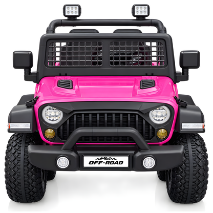Jeep Truck NEL-618 12V Electric Kids Ride On Car Leather Seat Rubber Wheel Pink