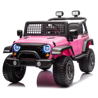 Jeep Truck NEL-618 12V Electric Kids Ride On Car Leather Seat Rubber Wheel Pink