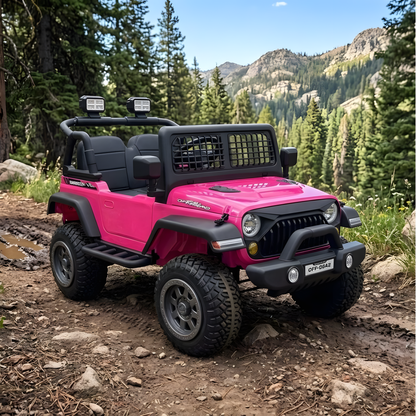 Jeep Truck NEL-618 12V Electric Kids Ride On Car Leather Seat Rubber Wheel Pink