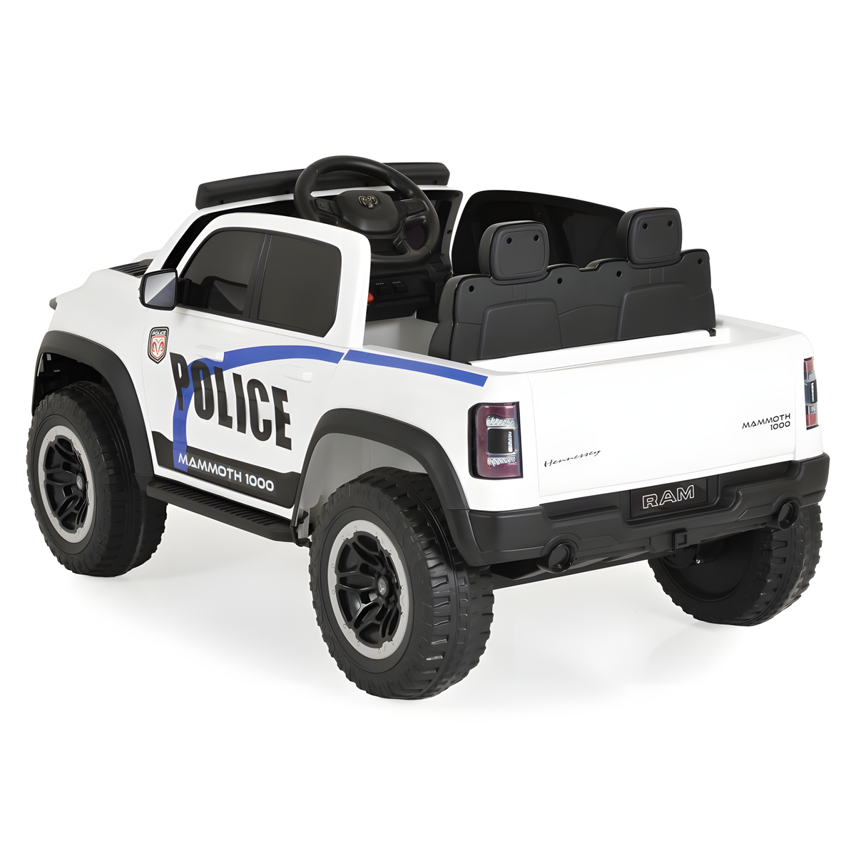 Licensed Dodge Police RAM Mammoth 1000 24V 4X4 Ride on Car