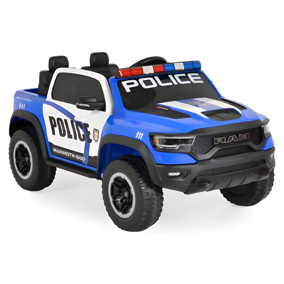 Licensed Dodge Police RAM Mammoth 1000 24V 4X4 Ride on Car