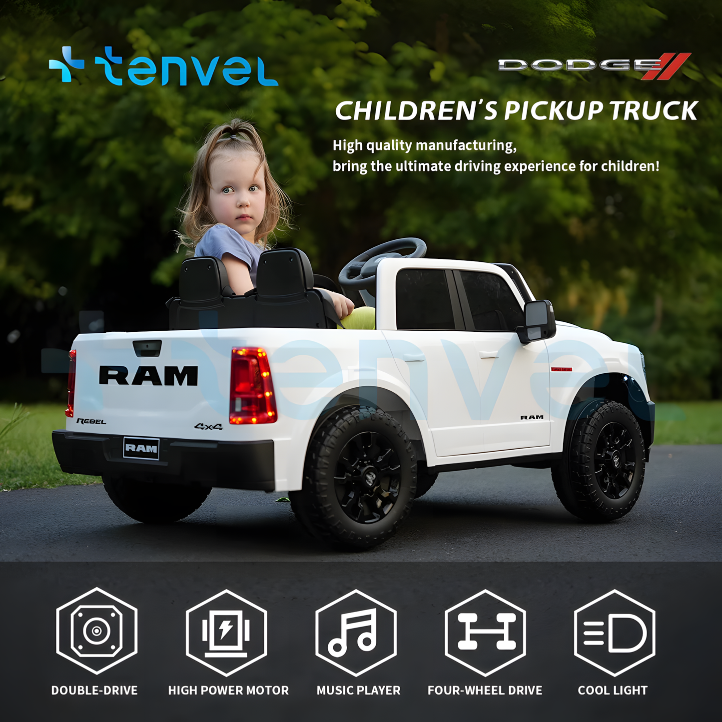 2025 Licensed Dodge Ram 24V 2 Seater Kids Ride On Car
