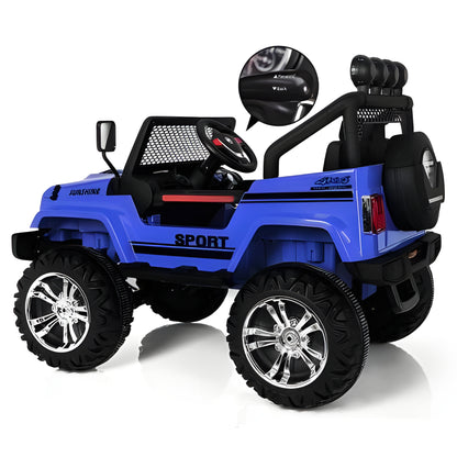 Jeep Wrangler Style Truck S2388 12V Electric Kids Ride On Truck Blue