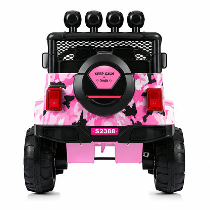 Jeep Wrangler Truck S2388 12V Electric Kids Ride On Car CamoFlage Pink