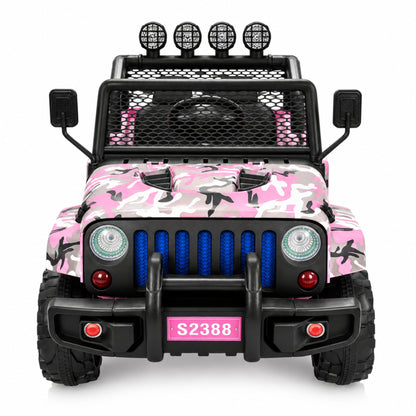 Jeep Wrangler Truck S2388 12V Electric Kids Ride On Car CamoFlage Pink
