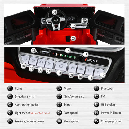 Licensed Mercedes Benz AMG G63 G Wagon S307 24V DELUXE Two Seater Kids Ride On Car Red