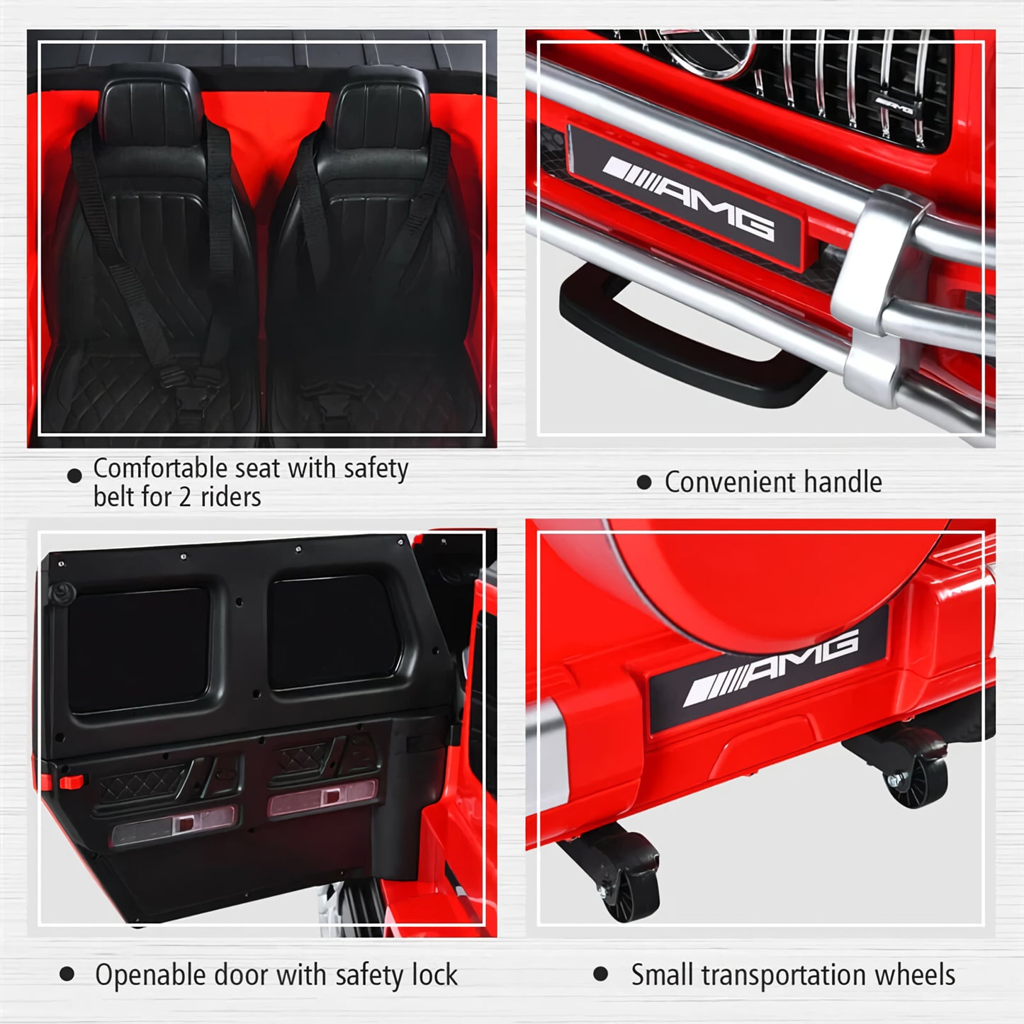 Licensed Mercedes Benz AMG G63 G Wagon S307 24V DELUXE Two Seater Kids Ride On Car Red