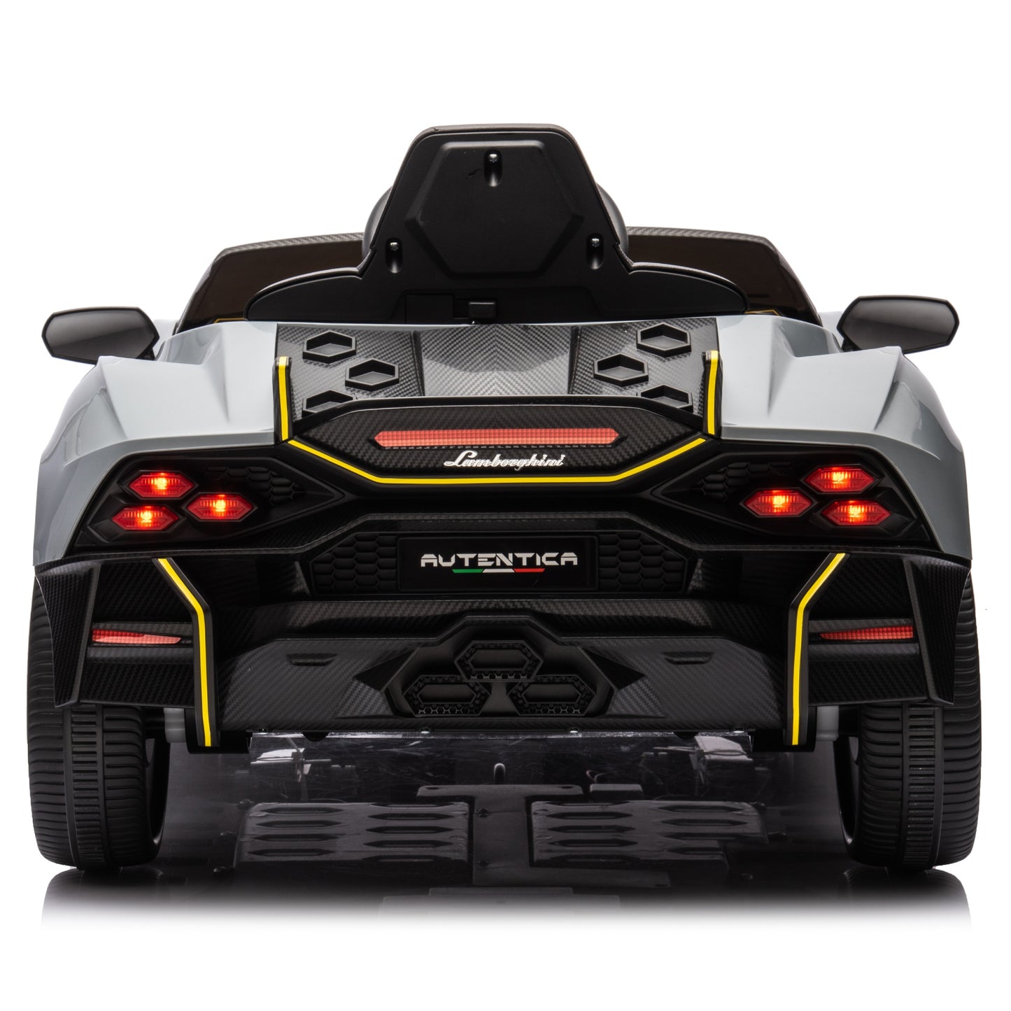 Licensed Lamborghini Autentica S319 12v Electric Kids Ride on Car Leather Seat Rubber Wheel Grey