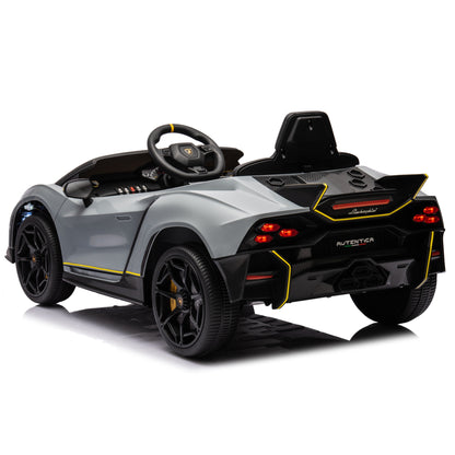 Licensed Lamborghini Autentica S319 12v Electric Kids Ride on Car Leather Seat Rubber Wheel Grey