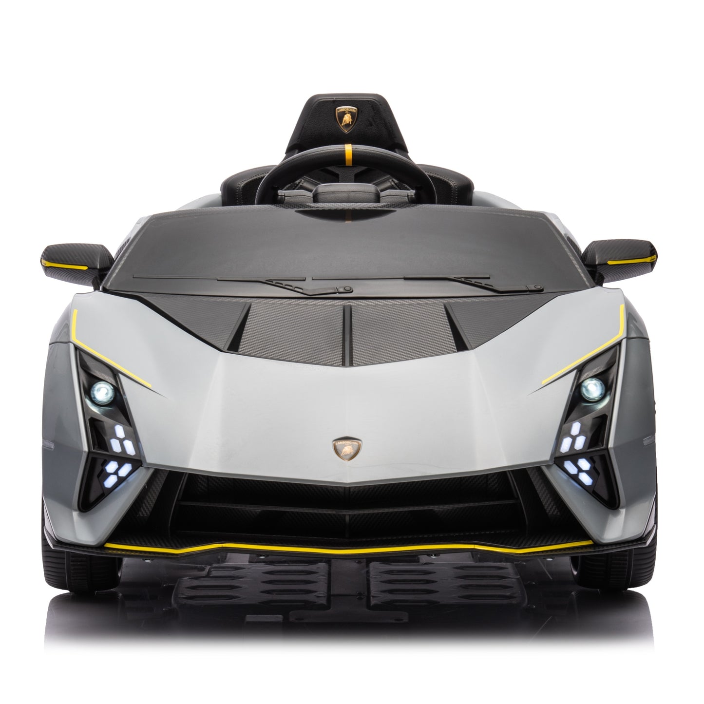 Licensed Lamborghini Autentica S319 12v Electric Kids Ride on Car Leather Seat Rubber Wheel Grey