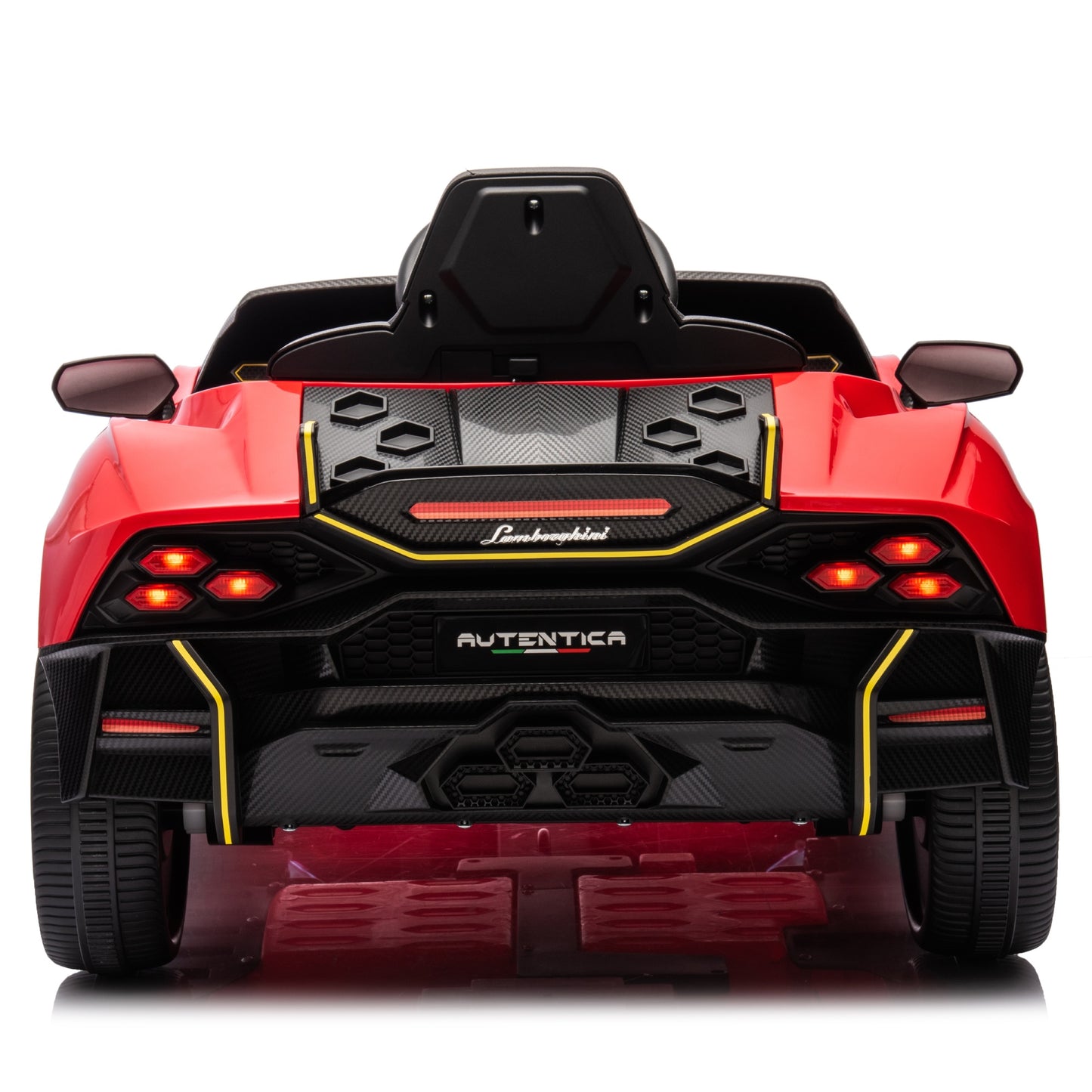 Licensed Lamborghini Autentica S319 12v Electric Kids Ride on Car Leather Seat Rubber Wheel Red