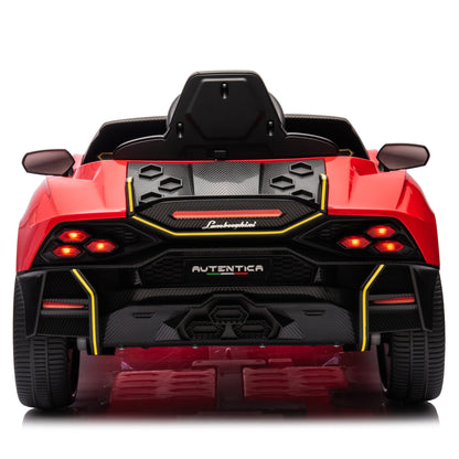 Licensed Lamborghini Autentica S319 12v Electric Kids Ride on Car Leather Seat Rubber Wheel Red