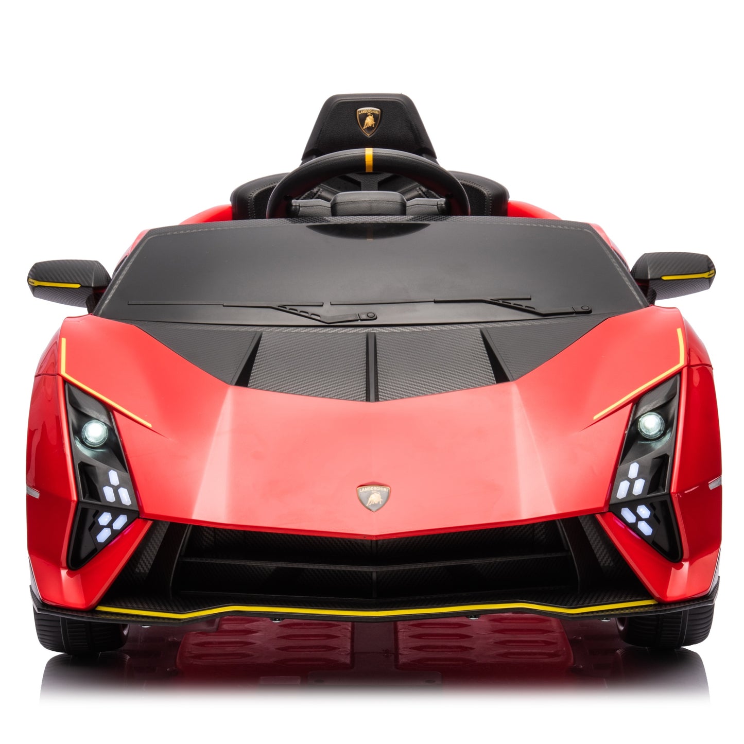 Licensed Lamborghini Autentica S319 12v Electric Kids Ride on Car Leather Seat Rubber Wheel Red