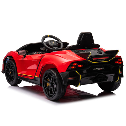 Licensed Lamborghini Autentica S319 12v Electric Kids Ride on Car Leather Seat Rubber Wheel Red
