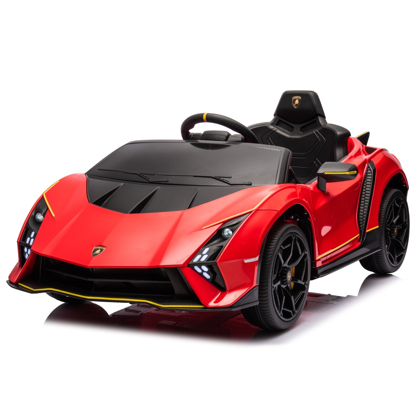 Licensed Lamborghini Autentica S319 12v Electric Kids Ride on Car Leather Seat Rubber Wheel Red