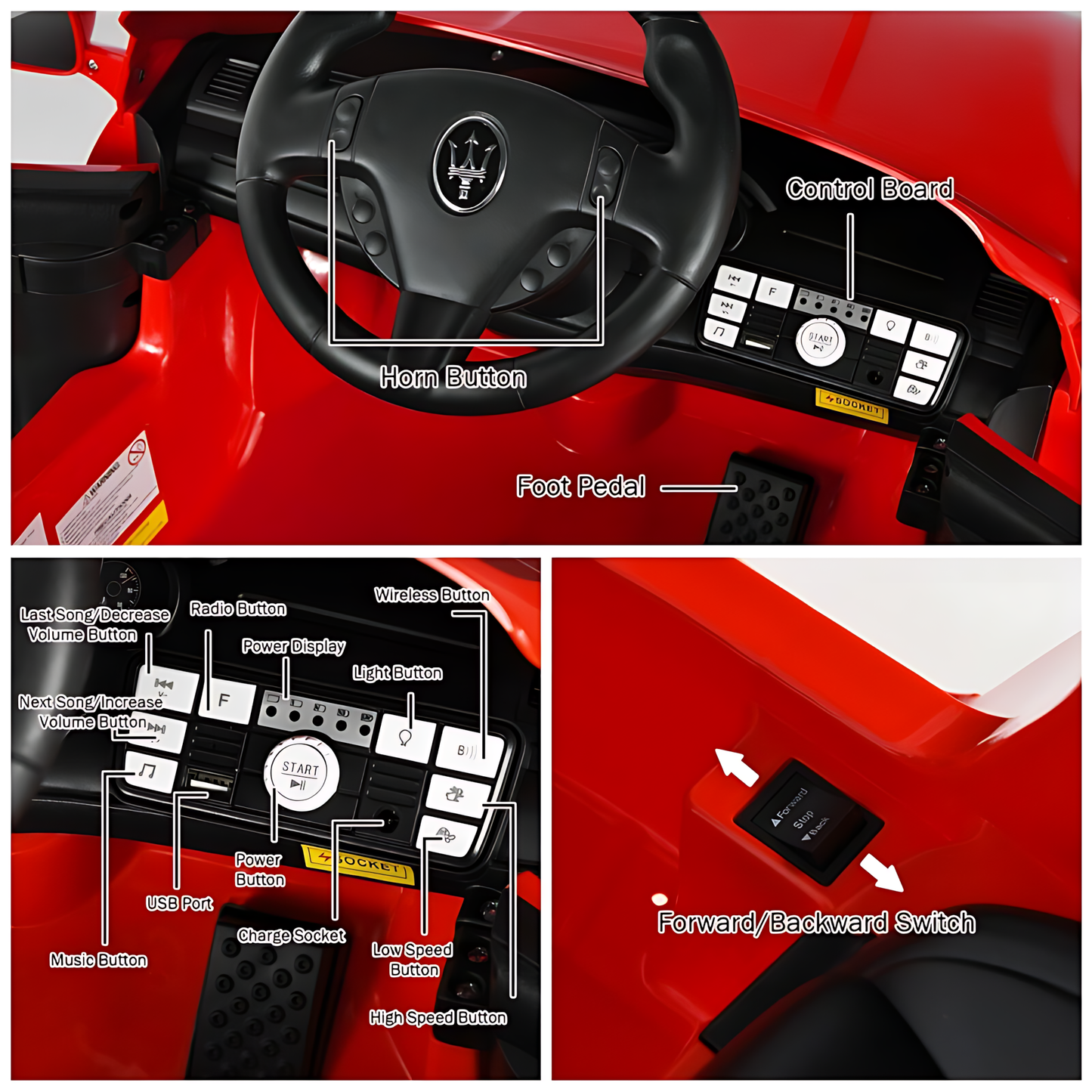 Licensed Maserati GranCabrio S503 12V Electric Kids Ride On Car