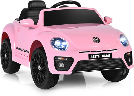Licensed Volkswagen Beetle S503 12V Kids Ride On Car Pink