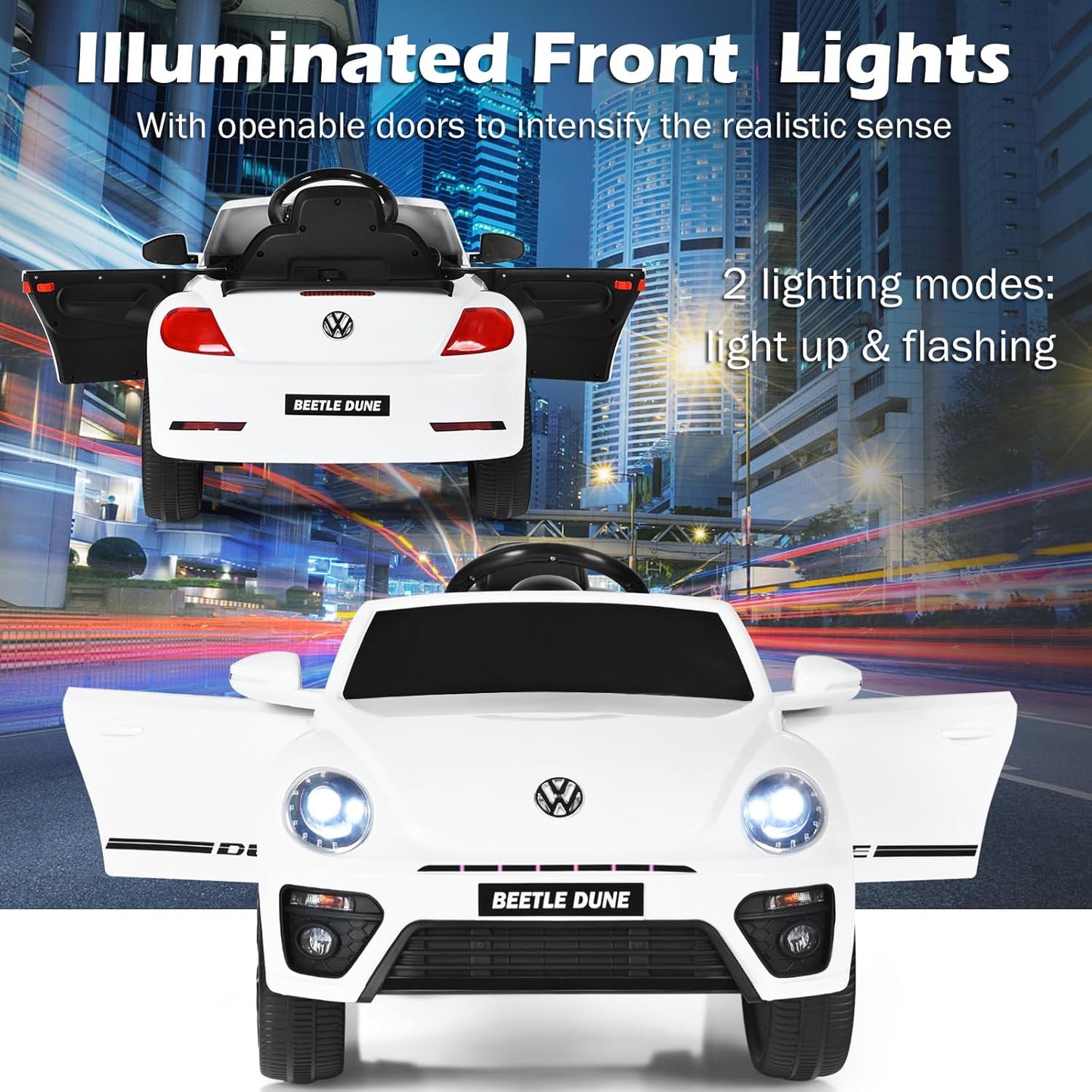 Licensed Volkswagen Beetle S503 12V Kids Ride On Car White