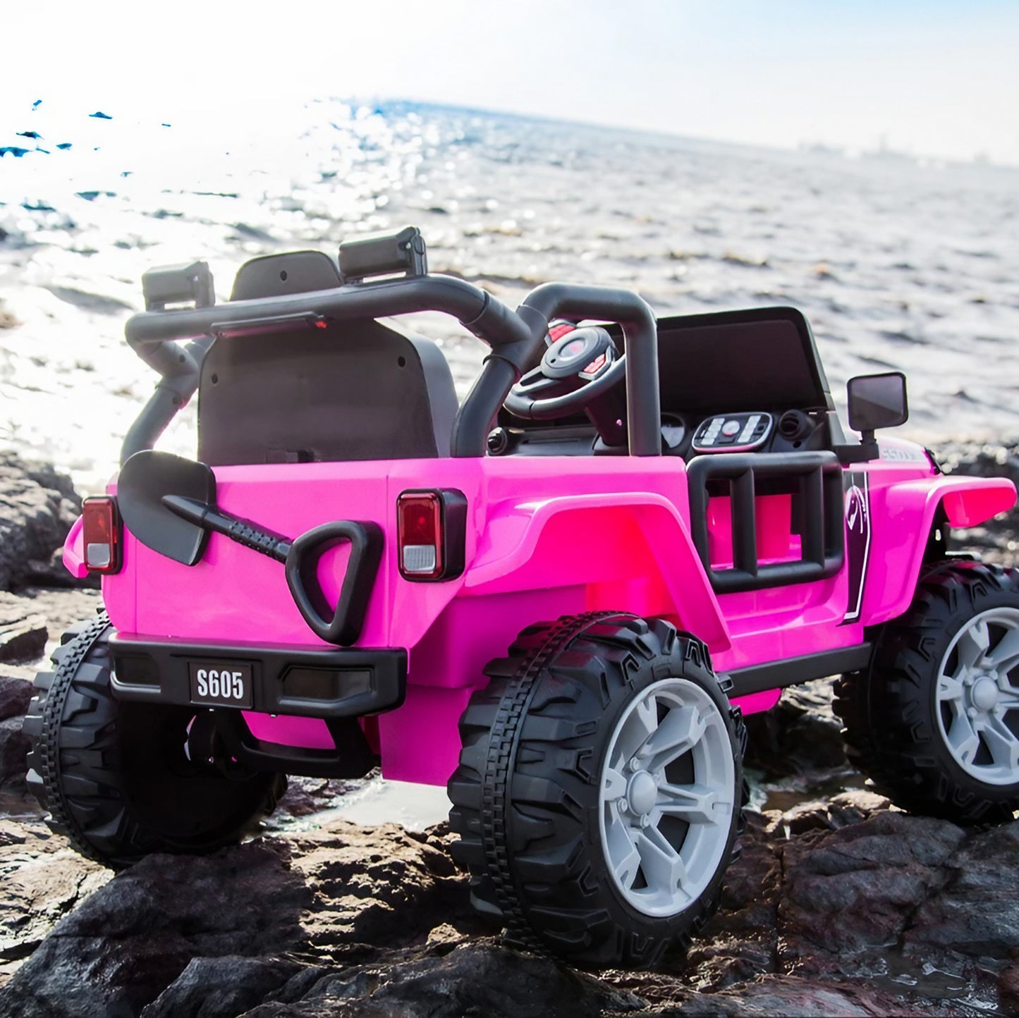 2025 S605 12V Electric Kids Ride On Jeep Wrangler Truck