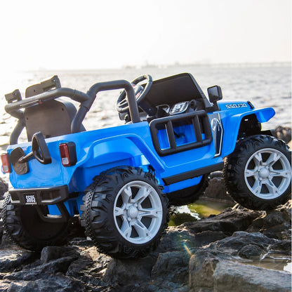 2025 S605 12V Electric Kids Ride On Jeep Wrangler Truck Blue