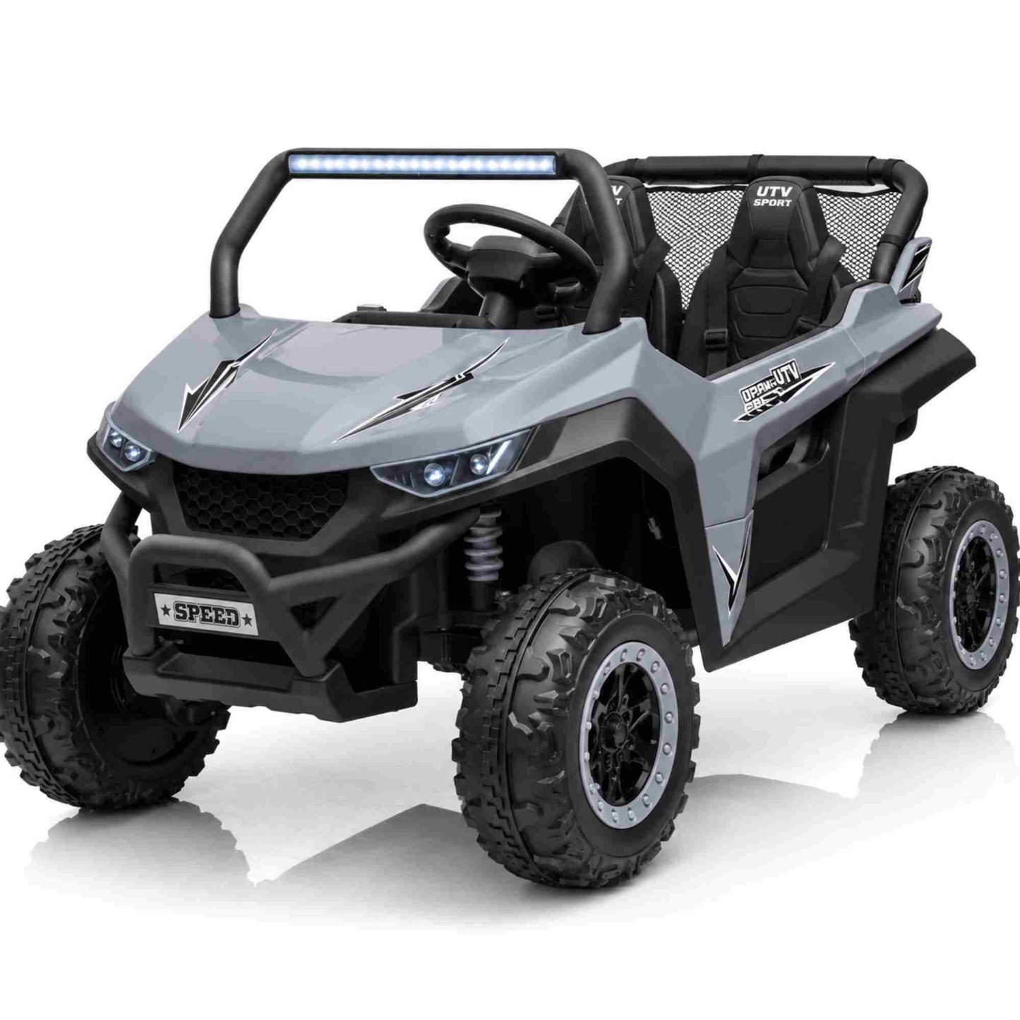 UTV Buggy S612 24V 4x4 Two Seater Kid Ride on Car Rubber Wheel Grey