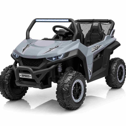 UTV Buggy S612 24V 4x4 Two Seater Kid Ride on Car Rubber Wheel Grey