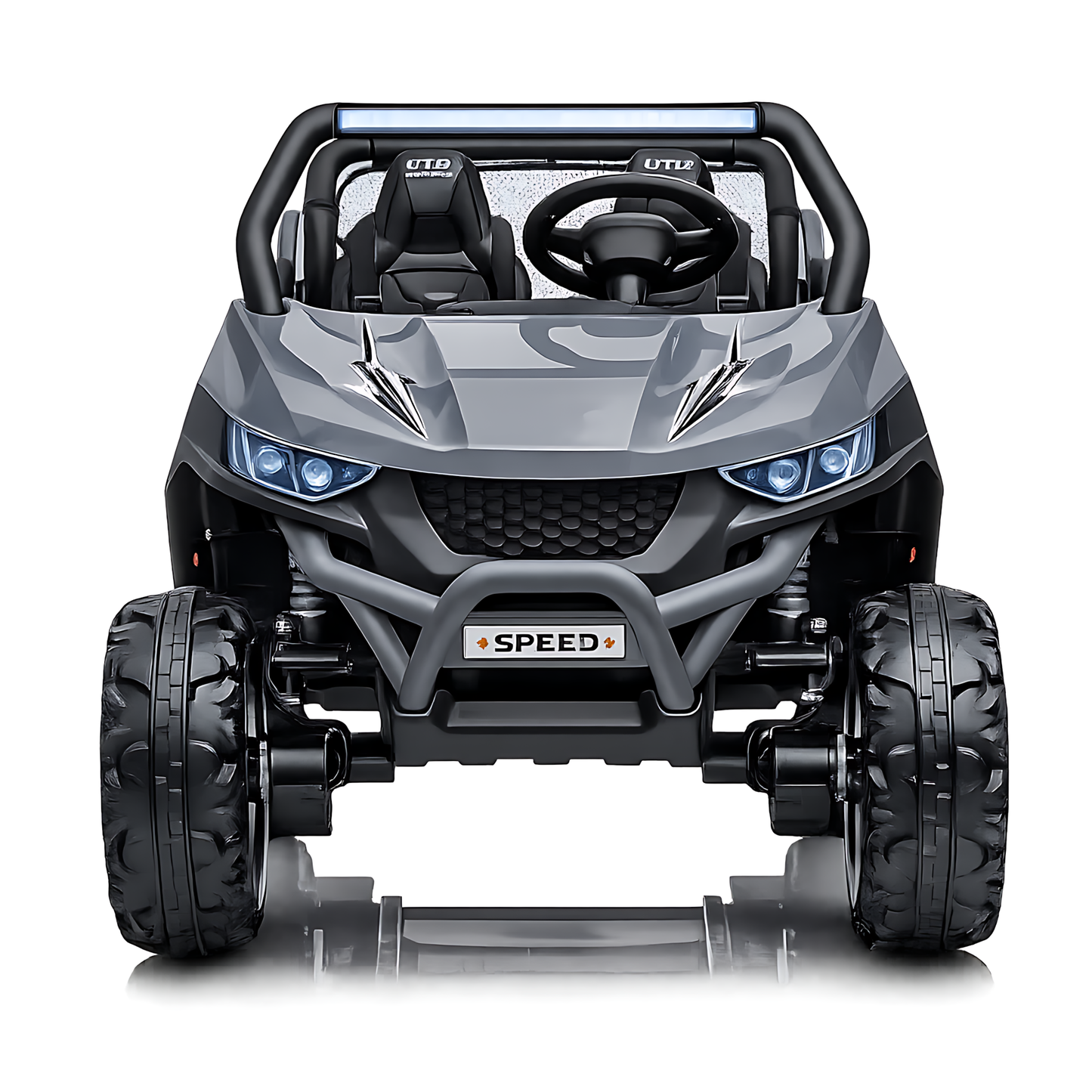 UTV Buggy S612 24V 4x4 Two Seater Kid Ride on Car Rubber Wheel Grey