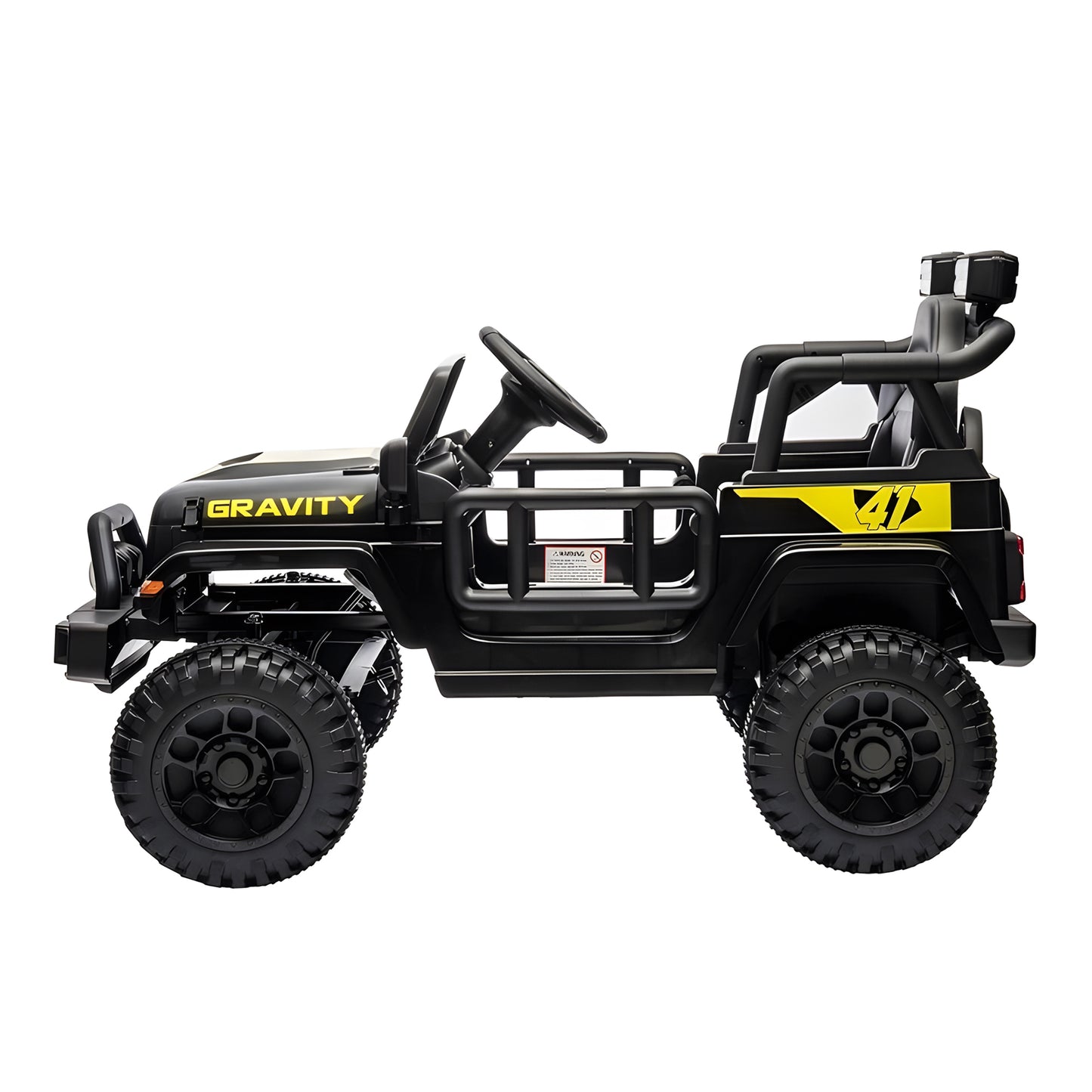 2025 S619 12V Electric Kids Ride On Jeep Wrangler Truck Black