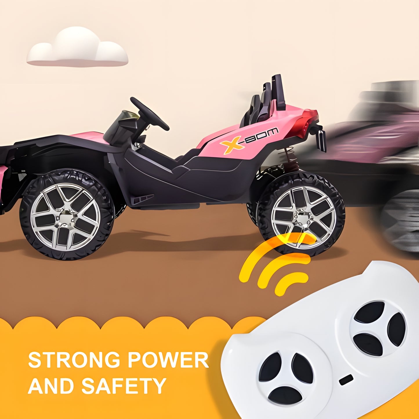 2025 Racing Sport Slingshot 12V Two Seater Kids Ride on Car Pink