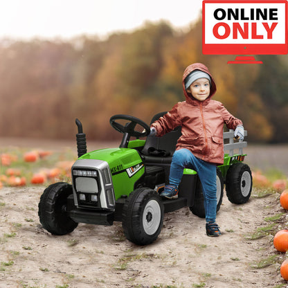 12V ZB281V80 Kids Ride on Tractor with Trailer Age 1-4 (Online Order Only)