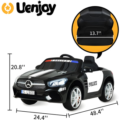 Licensed Mercedes-Benz SL500 UENJOY S301 12V Kids Ride On Police Car