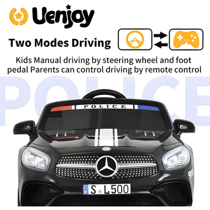 Licensed Mercedes-Benz SL500 UENJOY S301 12V Kids Ride On Police Car