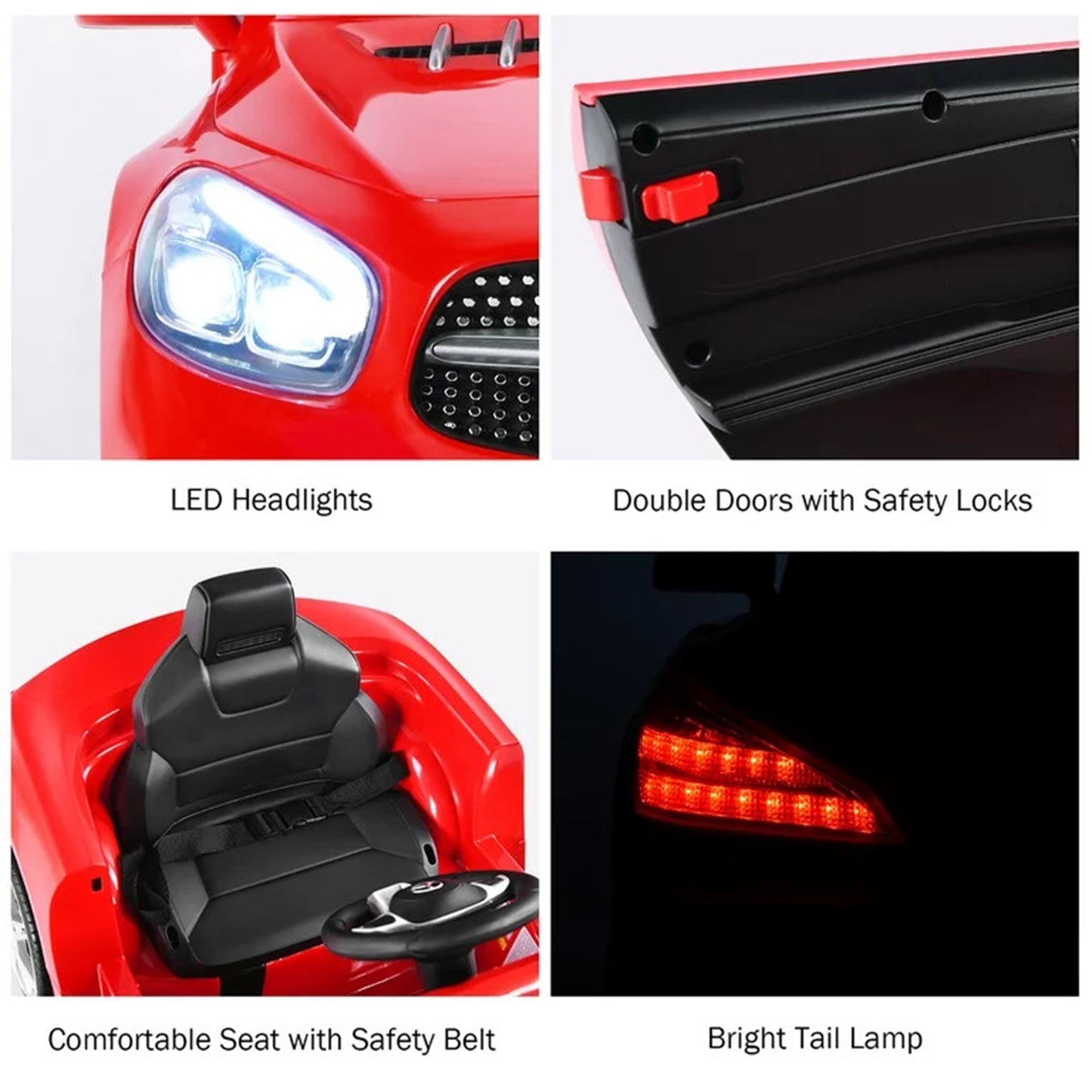 Licensed Mercedes-Benz SL500 UENJOY S301 12V Kids Ride On Car Red