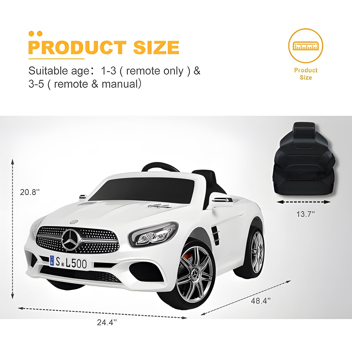 Licensed Mercedes-Benz SL500 UENJOY S301 12V Kids Ride On Car