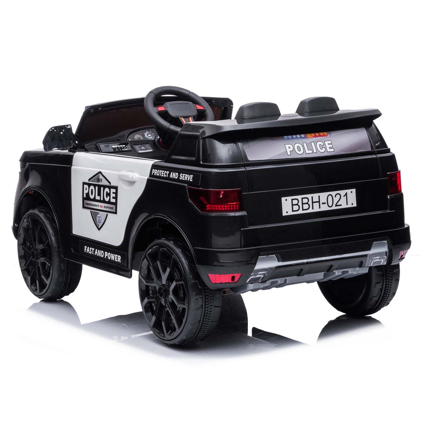 2025 ZB-021 12V Kids Ride On Police Car with Walkie Talkie