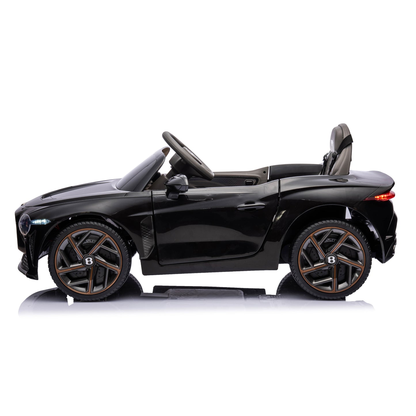 Licensed Bentley Bacalar ZB-1008 12V Kids Ride On Car Leather Seater Rubber Wheel Black