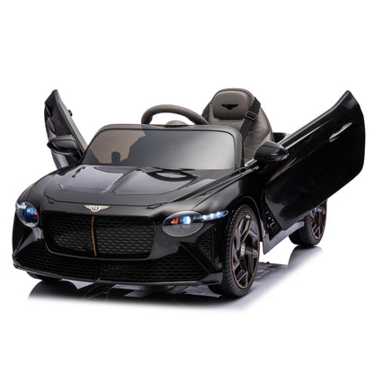 Licensed Bentley Bacalar ZB-1008 12V Kids Ride On Car Leather Seater Rubber Wheel Black