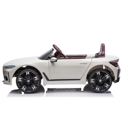 Licensed BMW I4 ZB1009 12V Kids Ride On Car Leather Seater Rubber Wheel