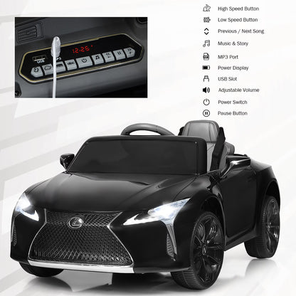 Licensed Lexus LC500 ZB1618 12V Kids Ride On Car Black
