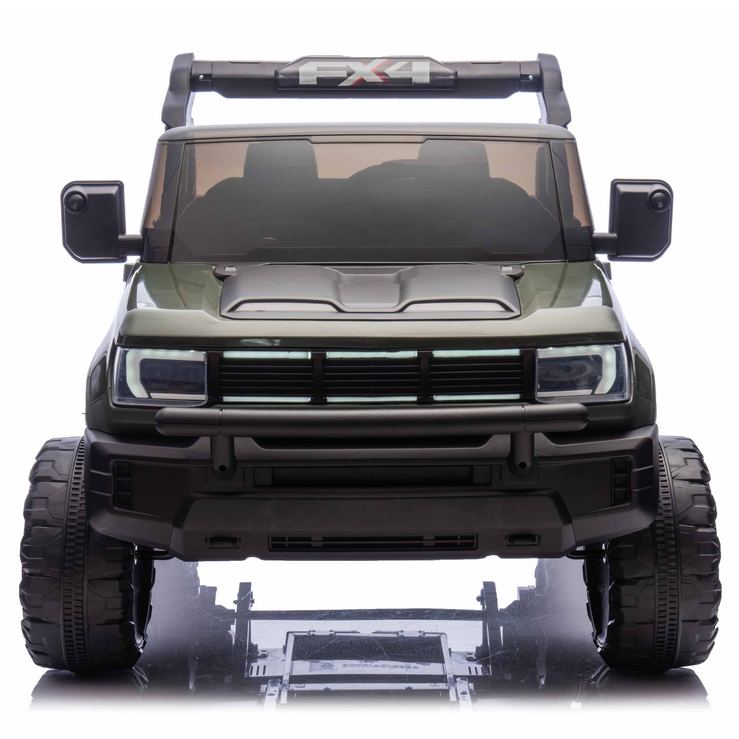 Off-Road Explorer Truck ZB2588 24V 4X4 Kids Ride On Car Leather Seat Rubber Wheel Green