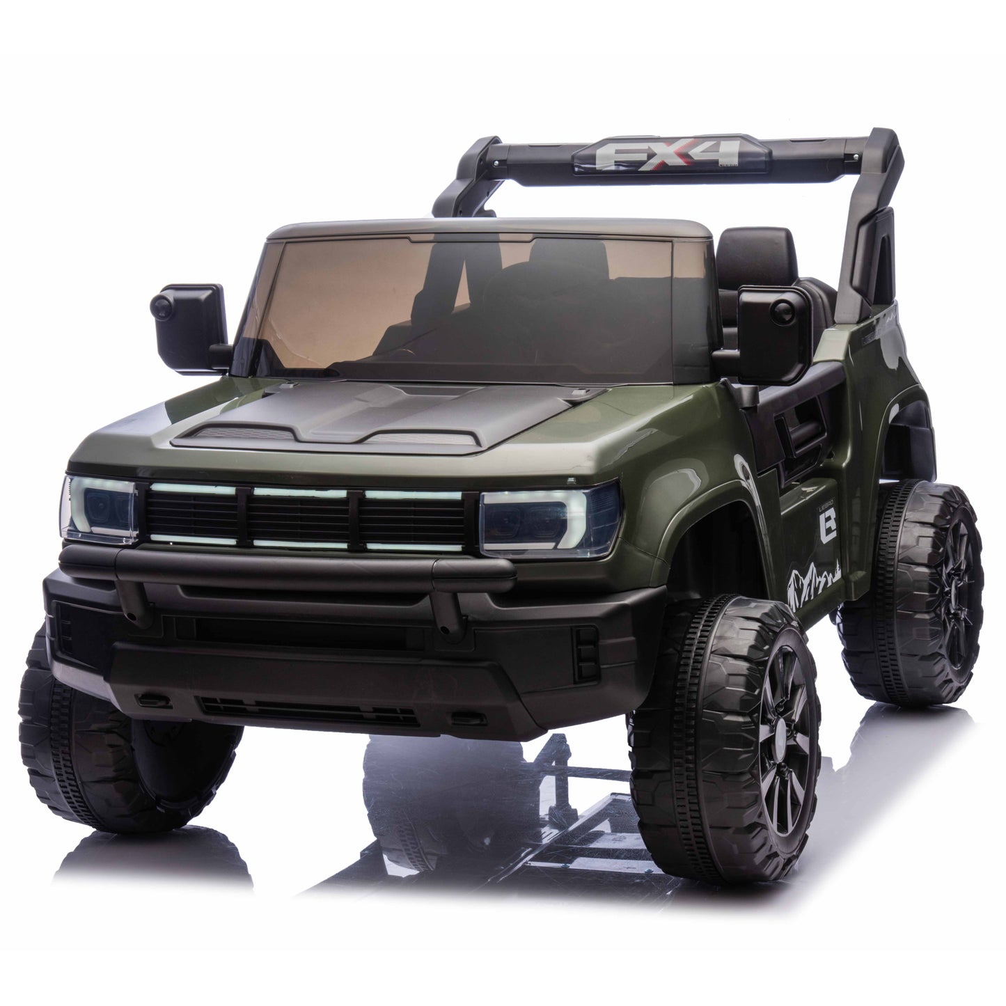 Off-Road Explorer Truck ZB2588 24V 4X4 Kids Ride On Car Leather Seat Rubber Wheel Green