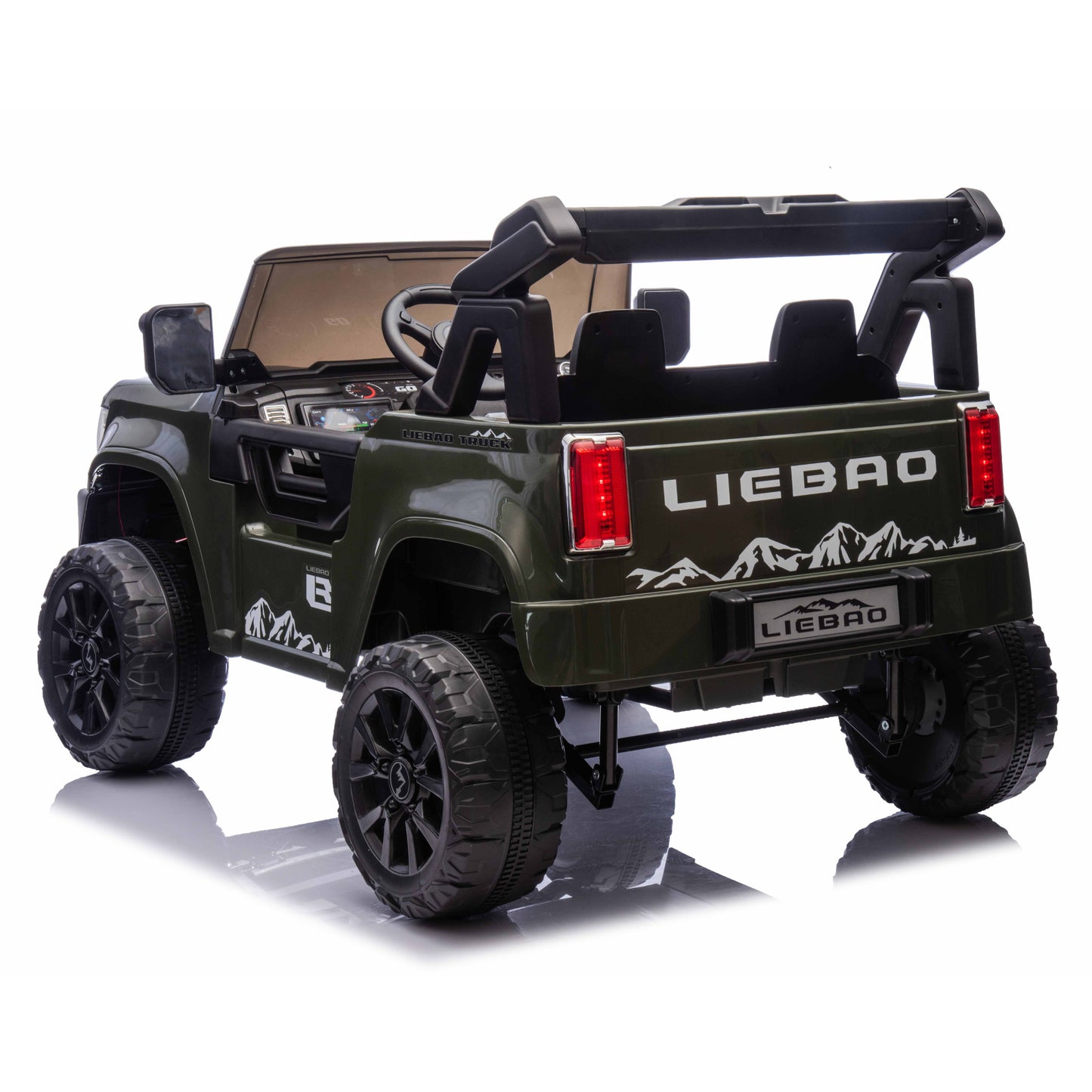 Off-Road Explorer Truck ZB2588 24V 4X4 Kids Ride On Car Leather Seat Rubber Wheel Green