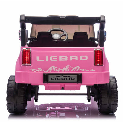 Off-Road Explorer Truck ZB2588 24V 4X4 Kids Ride On Car Leather Seat Rubber Wheel Pink