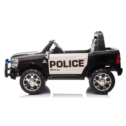 RAM 3500 Police Truck ZB2599 24V 4X4 Two Seater Kids Ride On Car Leather Seat Rubber Wheel