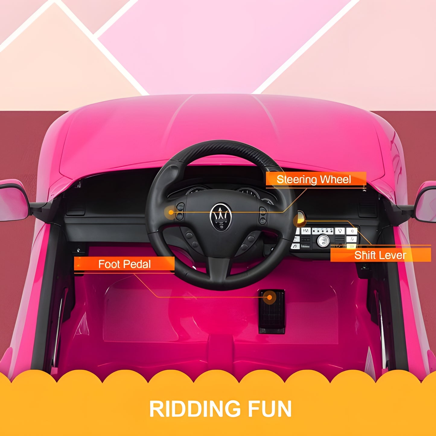 Licensed Maserati GranCabrio S302 12V Electric Kids Ride On Car Pink