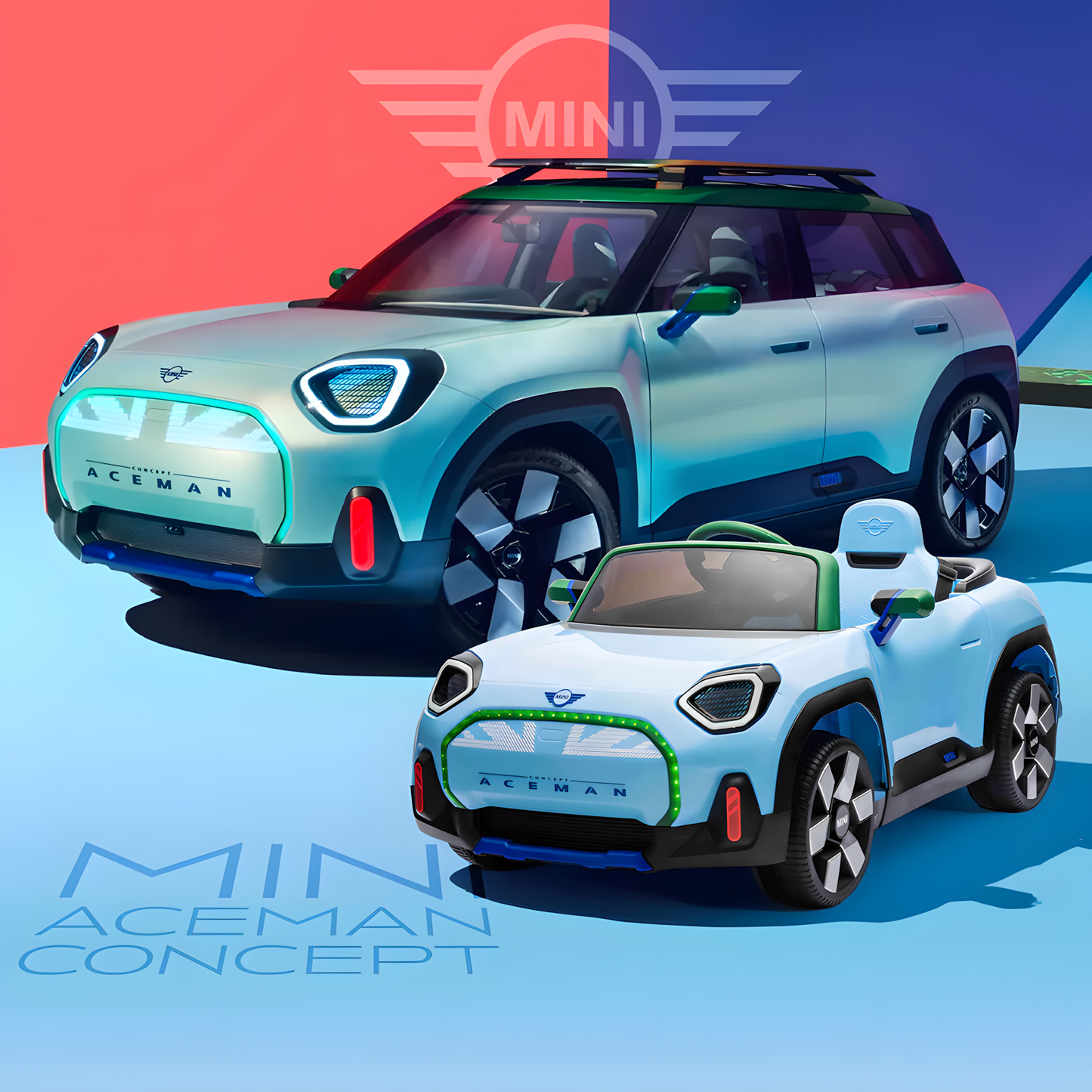 Mini Concept Aceman 12V Electric Kids Ride On Car Blue