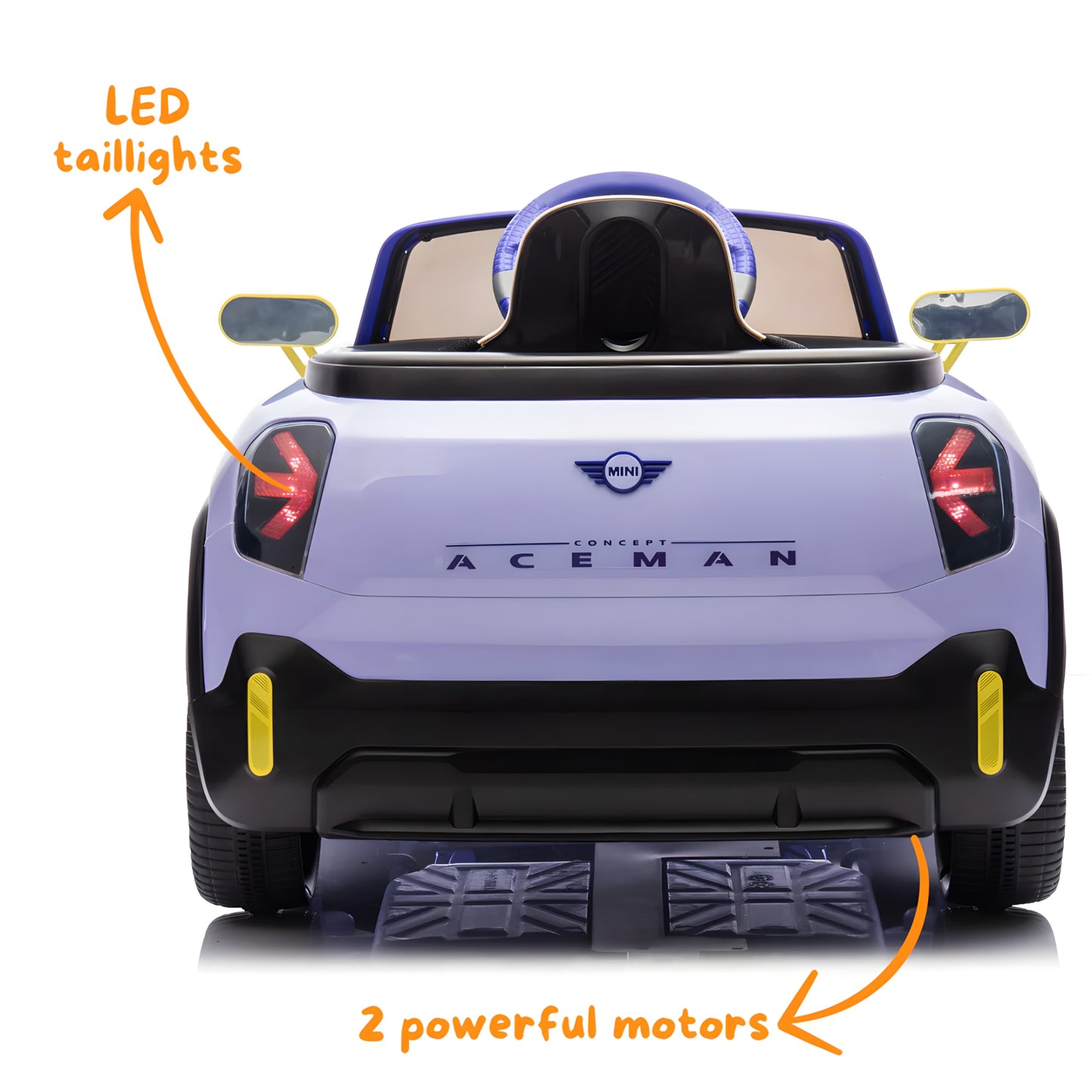 Mini Concept Aceman 12V Electric Kids Ride On Car Purple