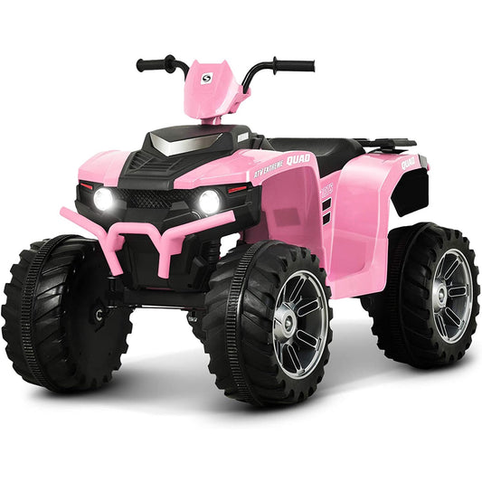 2024 Uenjoy 12V Off-Road Kids Ride On Car 4 Wheeler ATV Pink